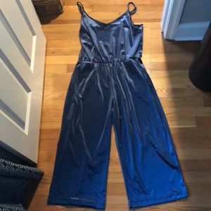 Old Navy blue velvet pant suit